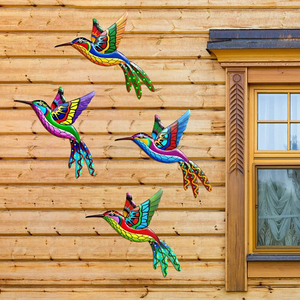 Wrought Iron Hummingbird Garden Bedroom Office Wall Hanging Universal Home Decor Living Room Art Crafts Ornament Indoor Outdoor