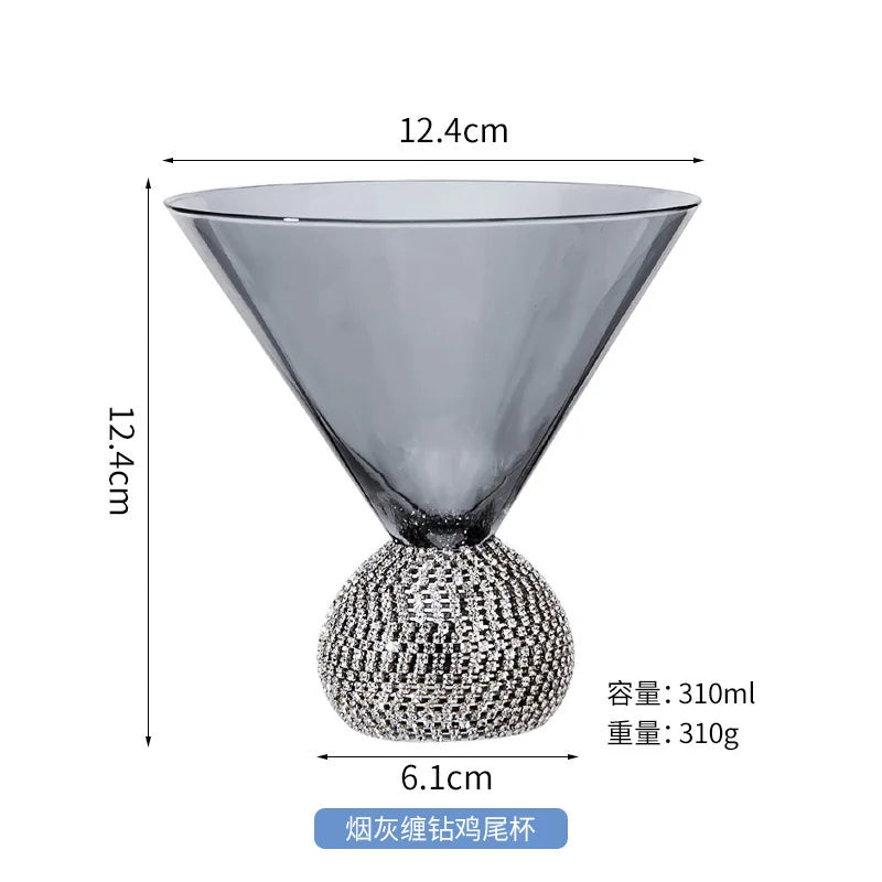Light luxury European diamond glass wine glass, high value, diamond-wrapped red wines pirit cup, high-end whisky