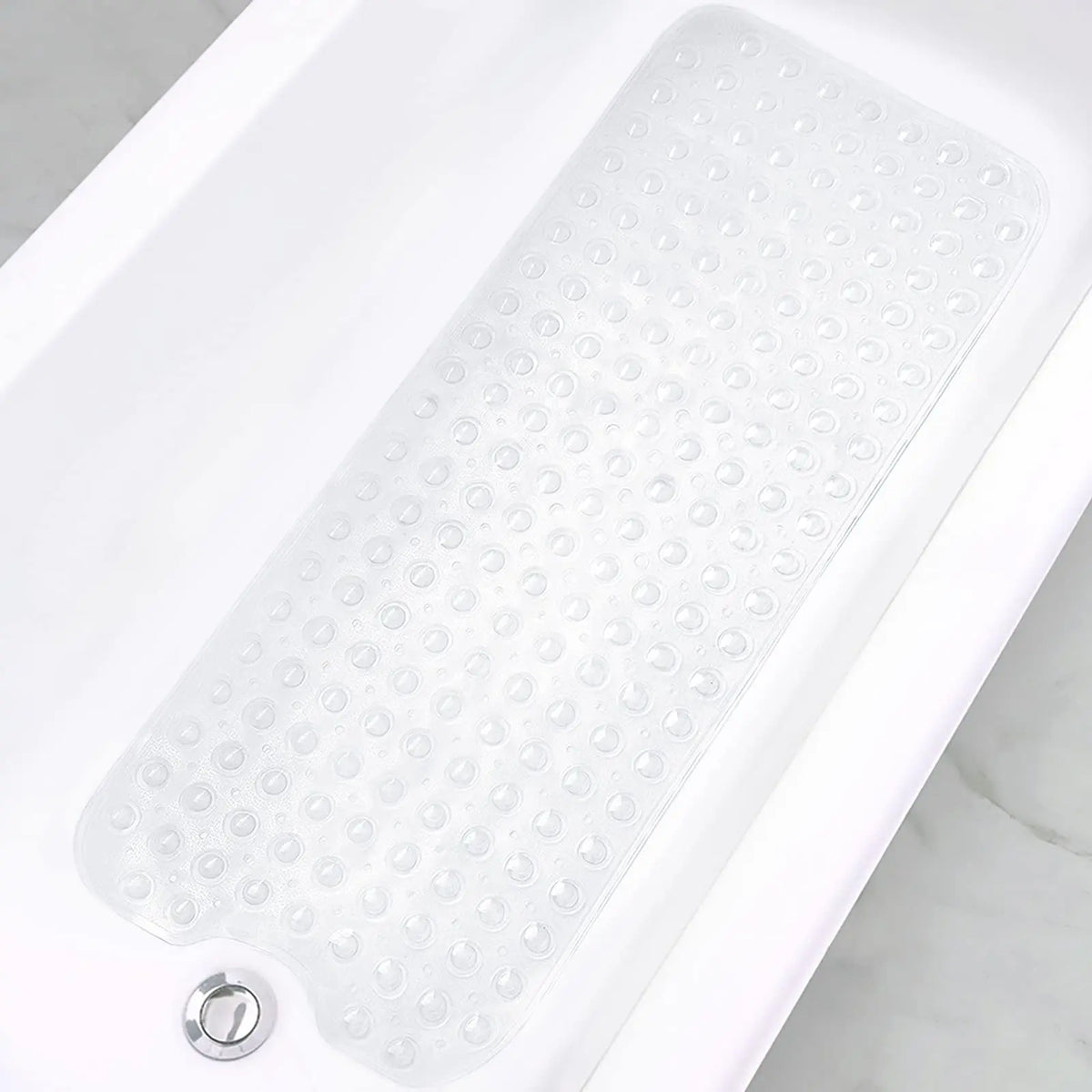 Bathtub Mats for Shower Tub, Extra Long Non-Slip 40 X 16 Inch Bath Mat with Drain Holes and Suction Cups, Bath Mat for Bathroom