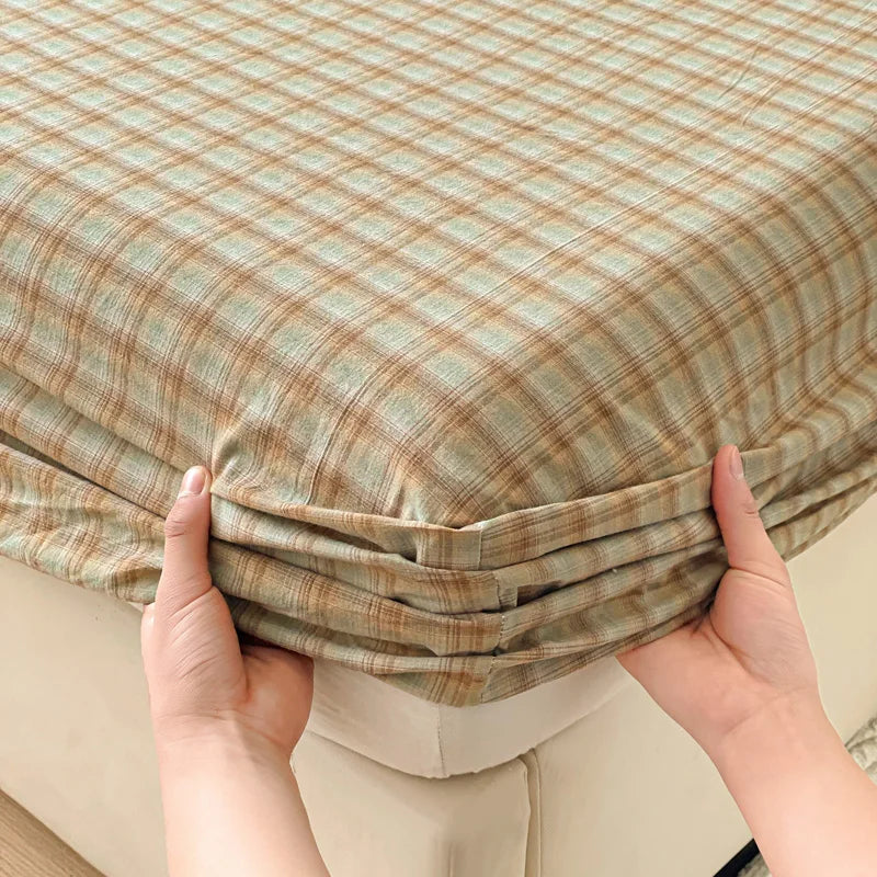 Pure Cotton Fitted Sheet Adults Kids Room Bedsheets Single/Twin/Queen/King Size Bed Cover Soft Mattress Protector