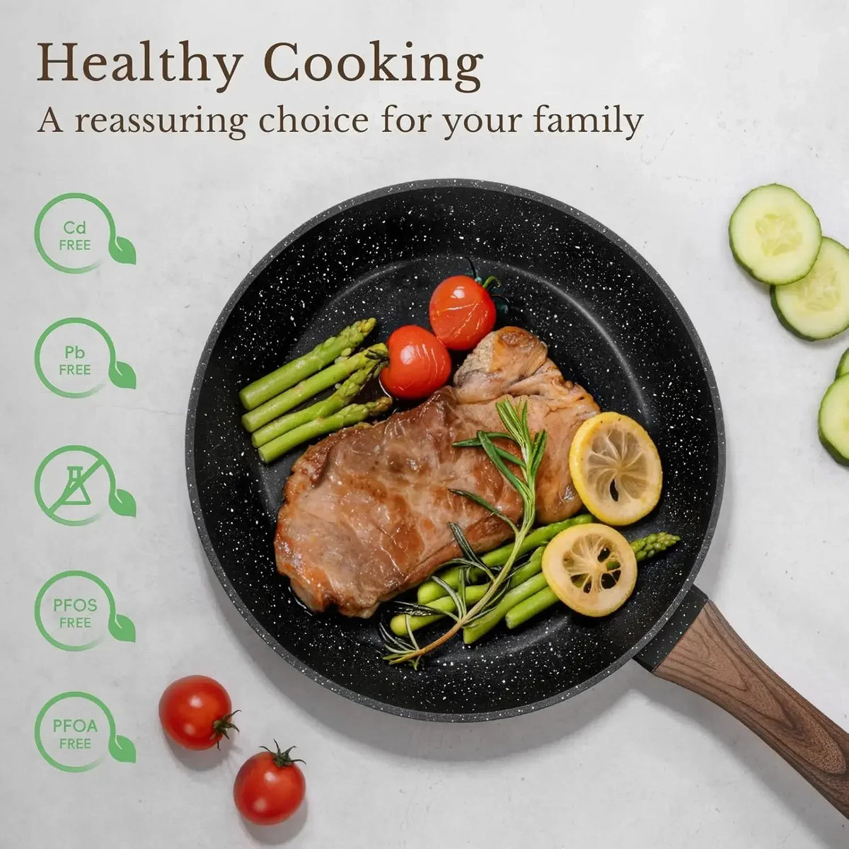 25 Pcs Pots and Pans Set, Nonstick Ceramic Cookware Sets, Healthy Non-Toxic, Large Capacity, Induction Compatible, Cooking Set
