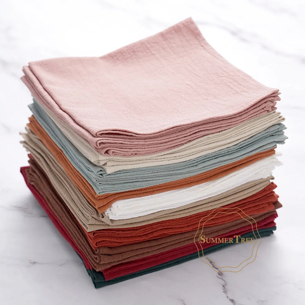 24 Pack 40cm x 40cm Cloth Napkins Washable Reusable Bulk Plain Cotton Table Napkin for Home Kitchen Dinner Wedding Decoration