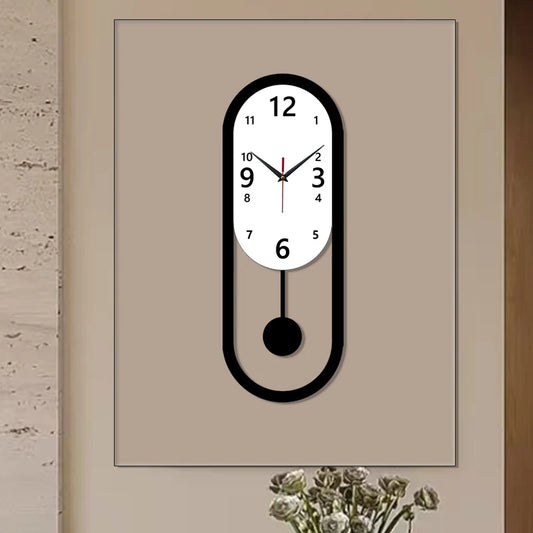 Elliptical swing wall clock silent clock is suitable for living room bedroom room decoration wall clock Christmas birthday gift.