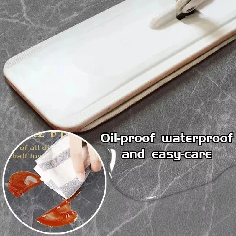 Kitchen Floor Mat PVC Leather Foot Mats Waterproof Non-slip Carpet Oil-proof Dirt-resistant Rug Home Decoration Rugs