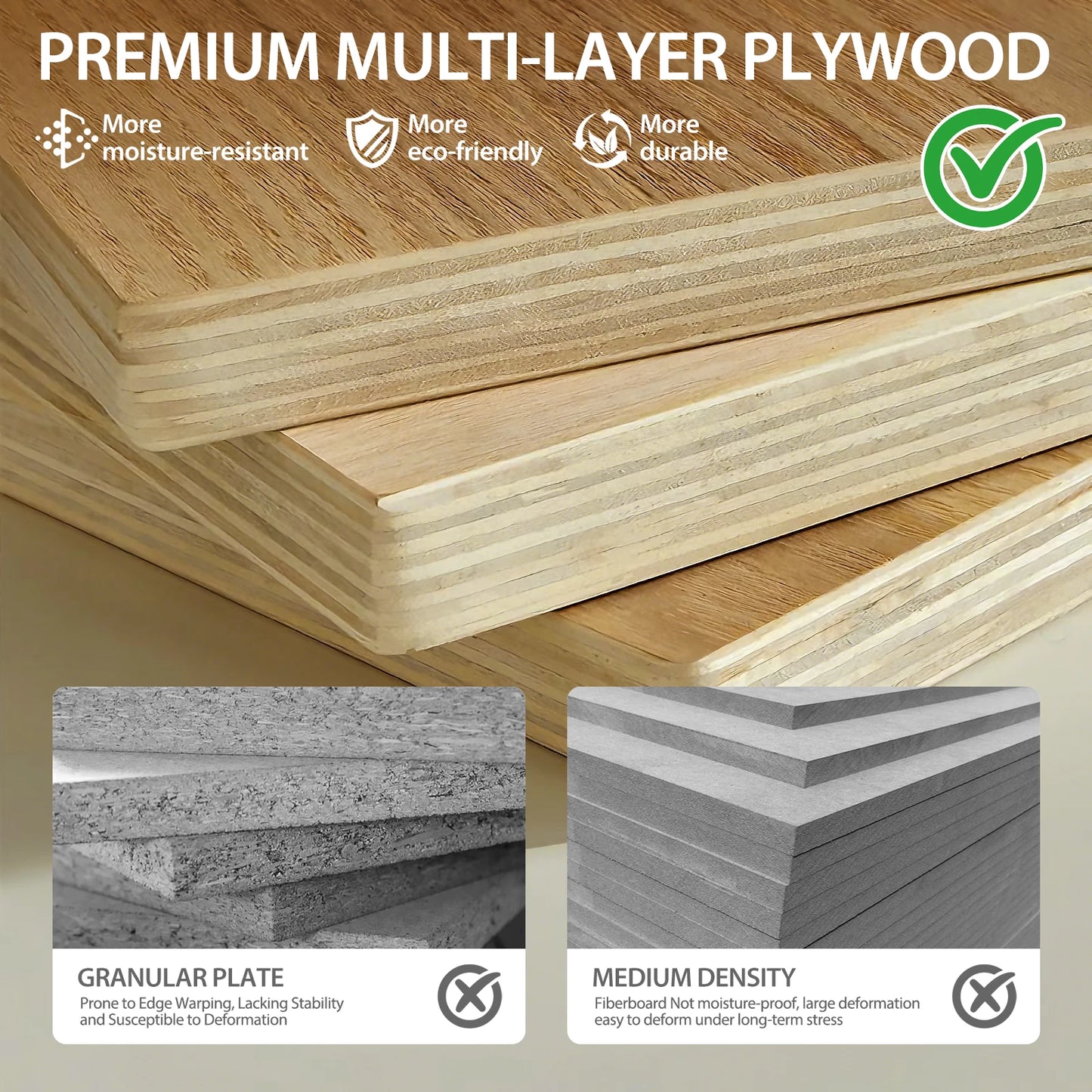 40-Inch Floating Bathroom Vanity with Sink, Natural Oak Fluted Front, Multi-Layer Solid Wood, Wall-Mounted, White Stone Top