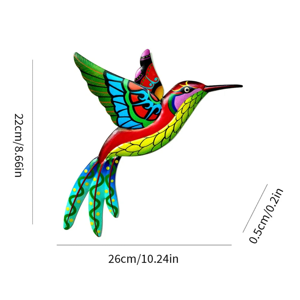 Wrought Iron Hummingbird Garden Bedroom Office Wall Hanging Universal Home Decor Living Room Art Crafts Ornament Indoor Outdoor