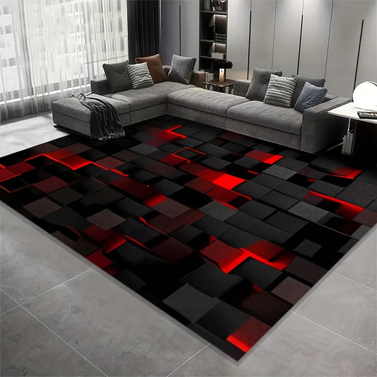 3D Visual Geometry Art Carpet Soft Flannel Rug Washable And Anti-Slip Personalized Gifts Birthday Gifts Home Decor Carpets