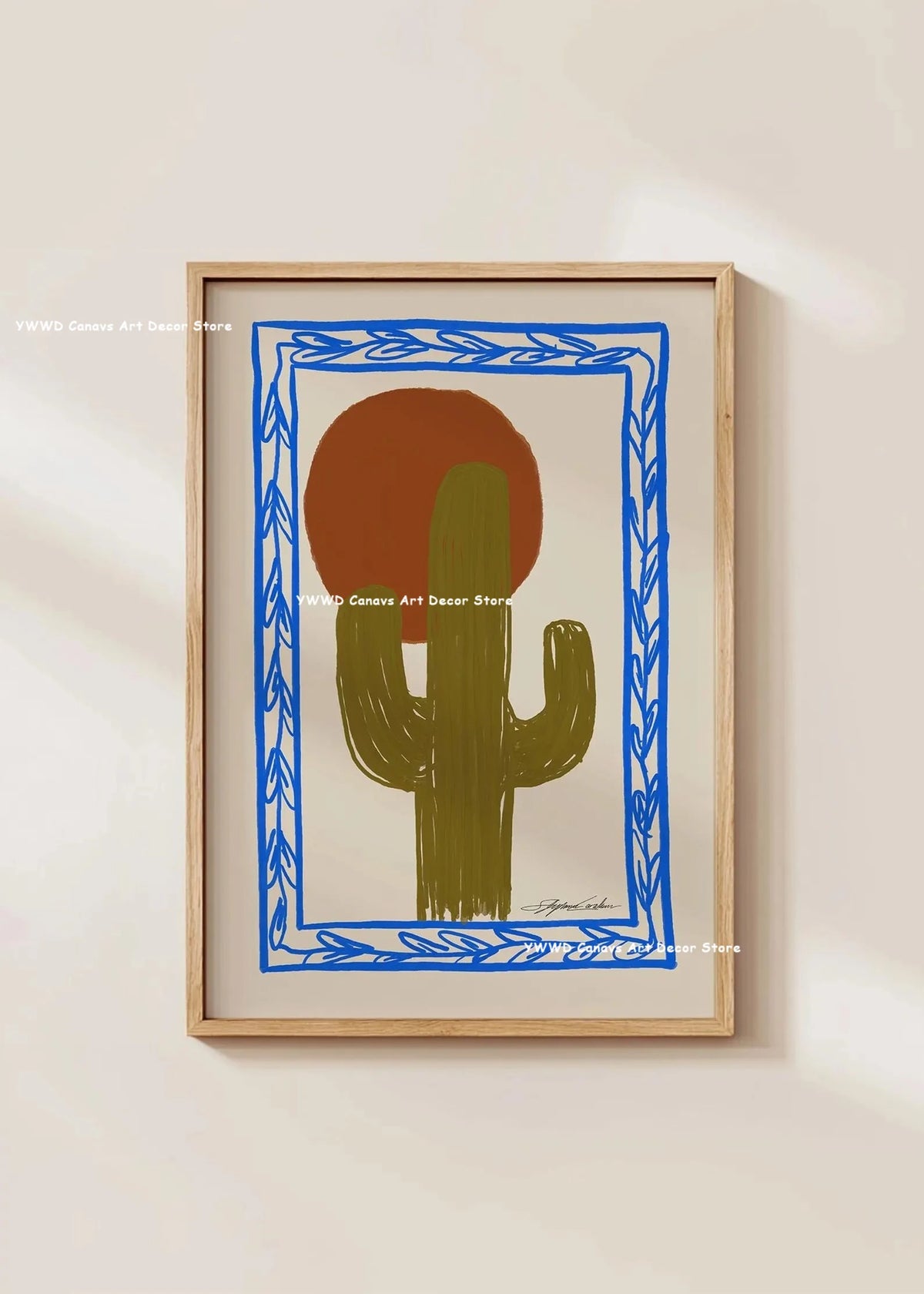 Bohemian Cactus Desert Canvas Poster Mexico Smallest Architectural Artwork Western Plant Wall Art Print for Modern Home Decor