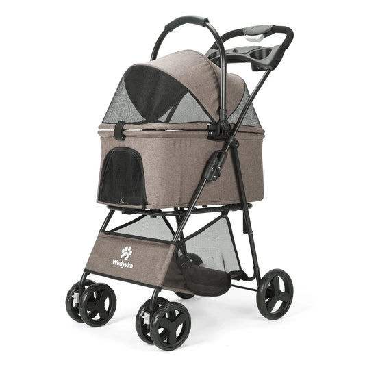 3 in 1 Pet Stroller with Removable Carrier, Folding Stroller for Small/Medium Dogs and Cats, Waterproof, All-Terrain