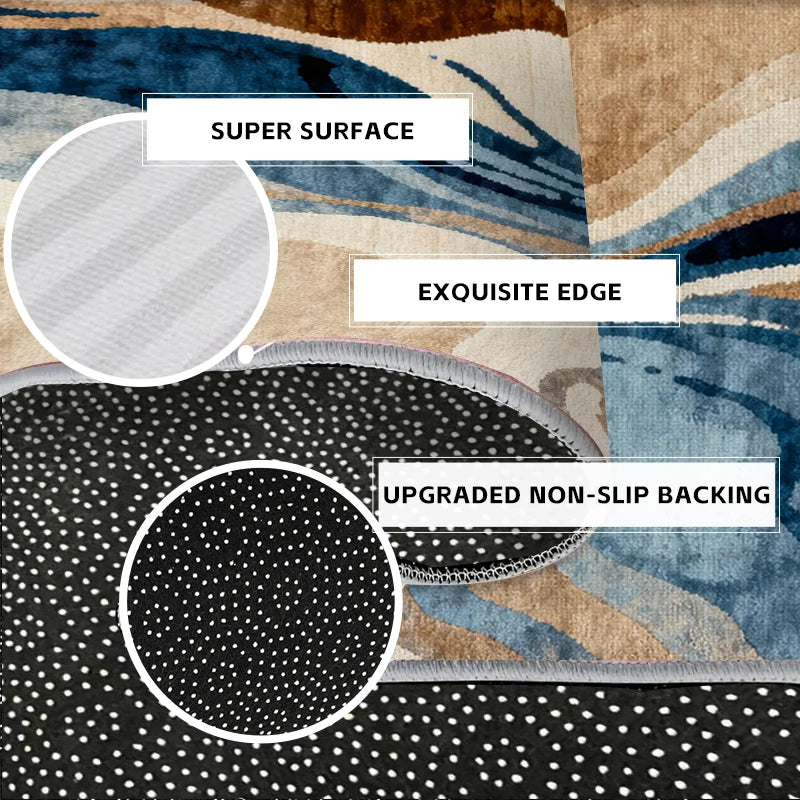 VIKAMA Area Rug for Living Room Bedroom,Modern Geometric Carpets, Anti-Skid Durable Carpet for Kids Dorm Nursery, Home Decor