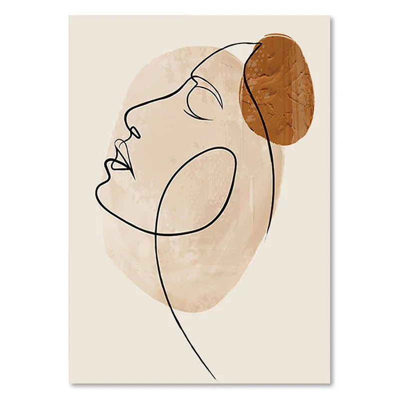 Abstract Geometric Poster Matisse Face Line Canvas Painting Nordic Modern Living Room Wall Art Print Picture for Home Decor
