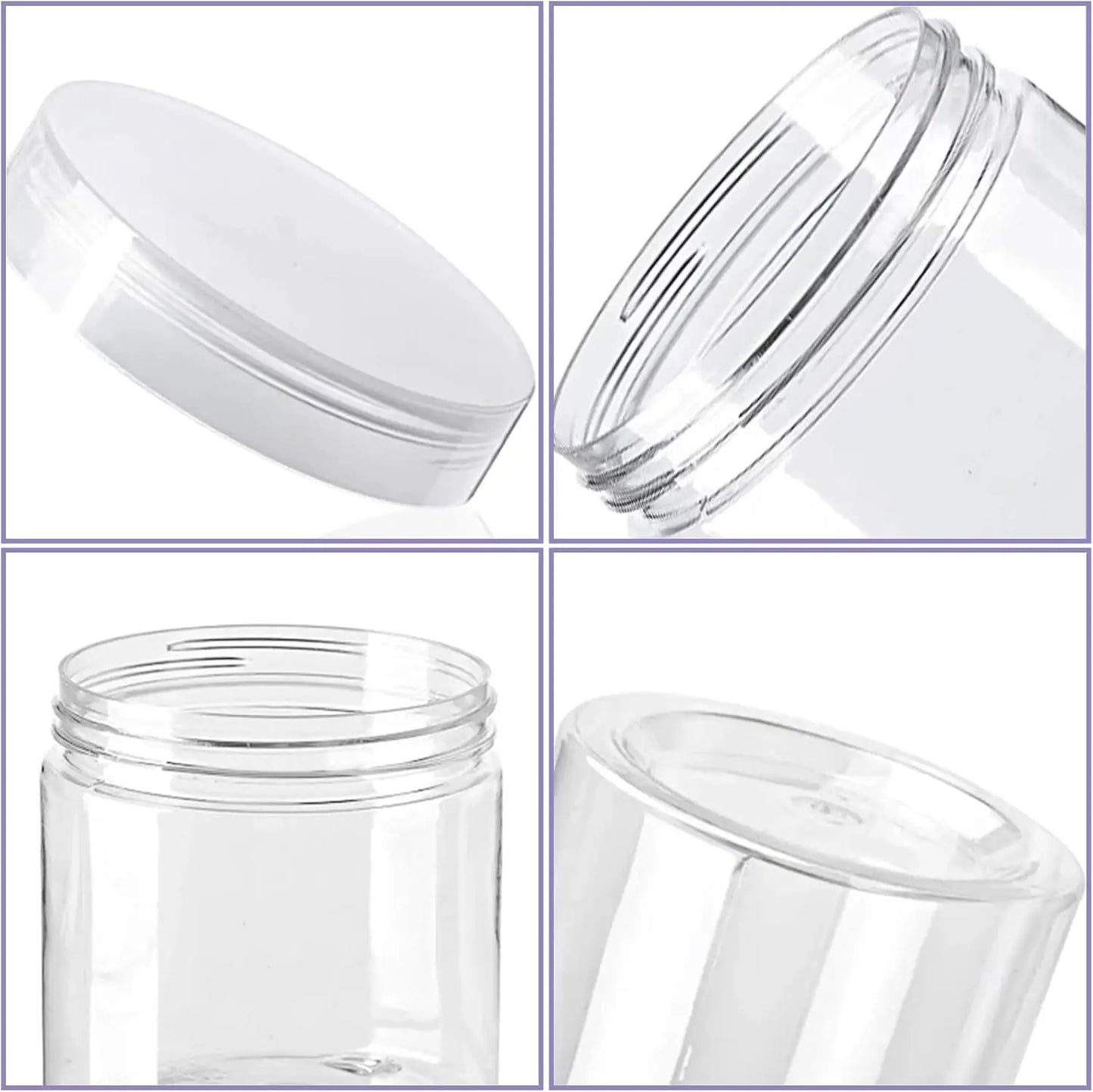 20 Pack 4oz Clear Plastic Jars with Lids,115ml Wide-Mouth Storage Containers for Candy,Beads,Lotion,Food