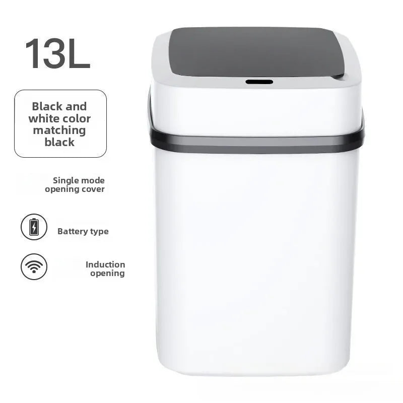 Smart Automatic Sensor Trash Can 13L Touch‑less Waterproof Garbage Bin 0.3s Fast Response For Kitchen Bathroom Household