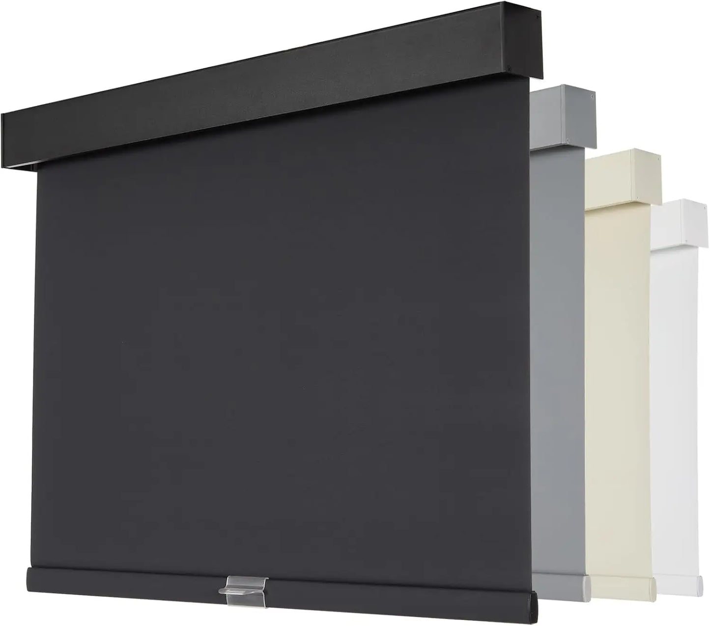 Cordless Blackout Roller Blinds with Thermal Insulation, UV Protection for Home Windows (Black, 34"W x 64"H)