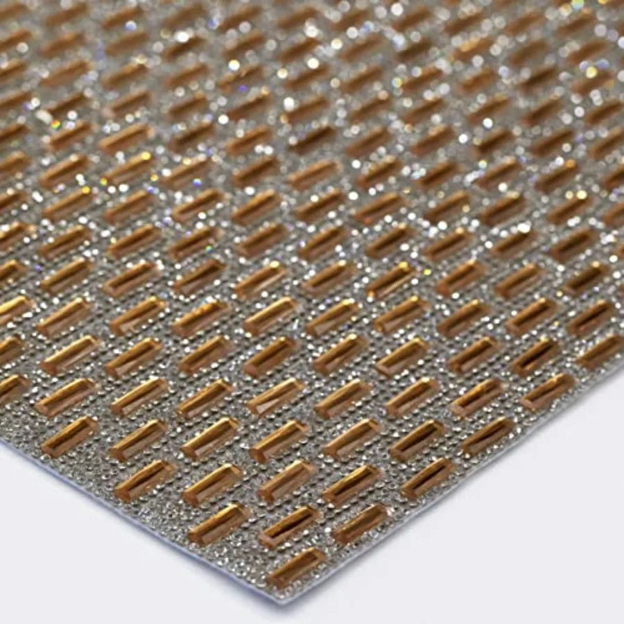 Park Avenue Placemat Rectangular Glass Stone Pattern with Sparkling Rhinestones for Formal Dining Table Settings Events Wedding