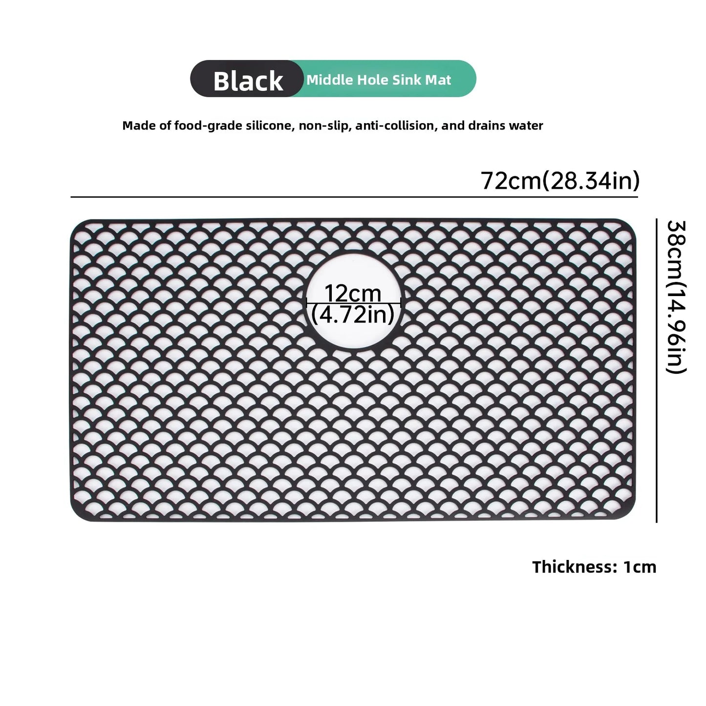 Kitchen Sink Silicone Mat Anti-Scratch Honeycomb Pad Dishwashing Basin Hollow Bottom Draining Pad Non-Slip Sink Mat