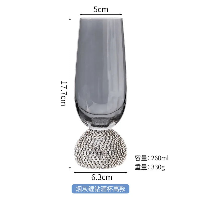 Light luxury European diamond glass wine glass, high value, diamond-wrapped red wines pirit cup, high-end whisky