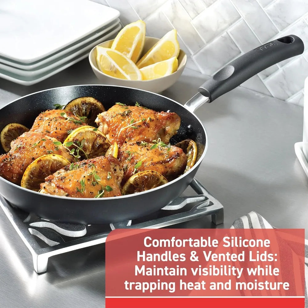 US Shipping Nonstick Cookware Set 12 Piece Pots and Pans Kitchen Set Fry Pans Saucepans Saute Pan Dutch Oven Griddle Oven