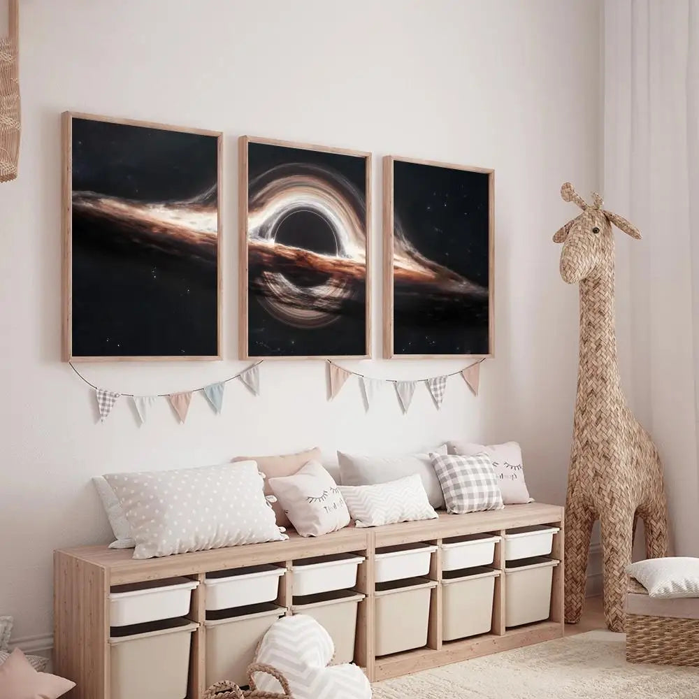 Cool Black Hole Painting Calligraphy Cotton Canvas Wall Art Poster - Aesthetic Painting for Living Room Bedroom Home Decor