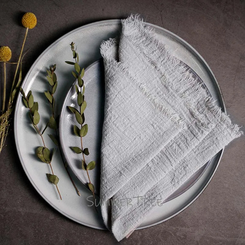 20PCS Large Napkins Cotton Gauze 41x41cm Muslin Cloth Tea Towels Dinner Retro Cheesecloth Wedding Party Rustic Table Decoration