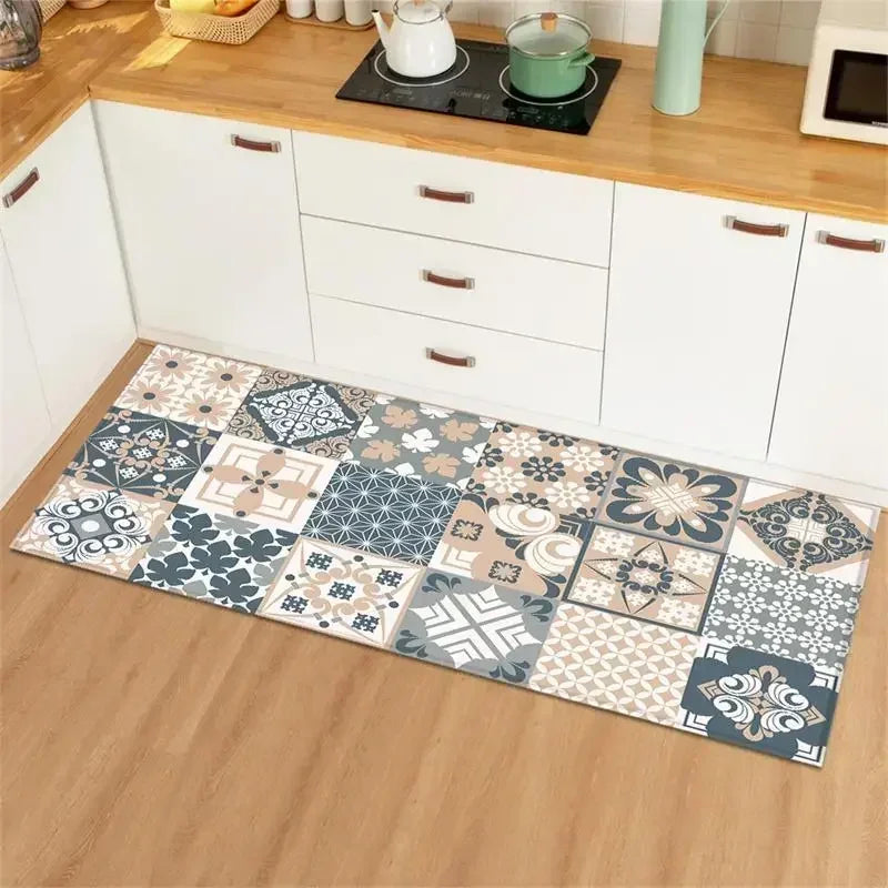 Pvc Kitchen Carpet Waterproof Floor Mat Leather Non-slip Floor Mats Large Area Rug Home Decoration
