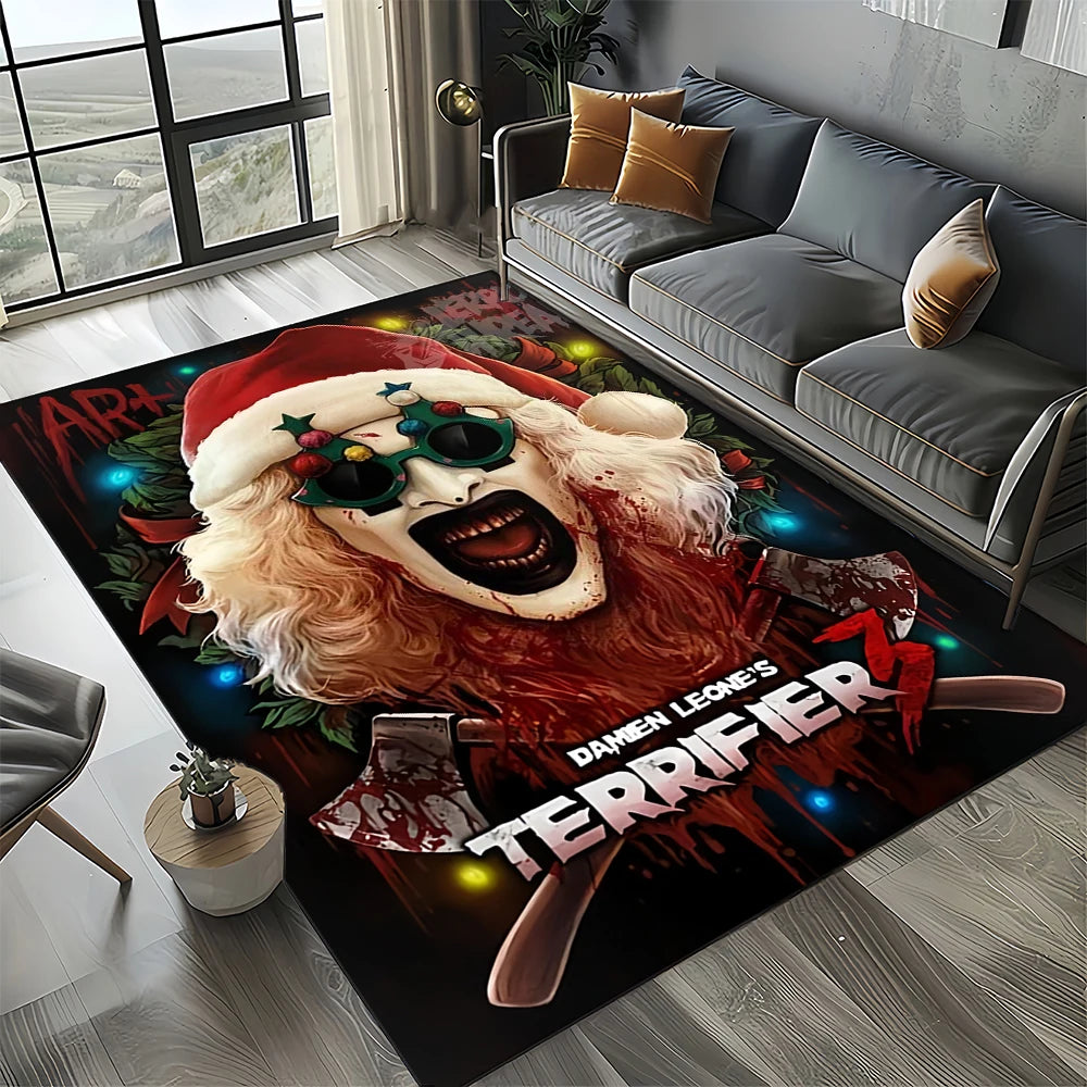 27 Style Terrifier Horror Movie Halloween Gift Area Rug Carpet for Living Room Bedroom Home Decor,kids Non-slip for Sofa Doormat