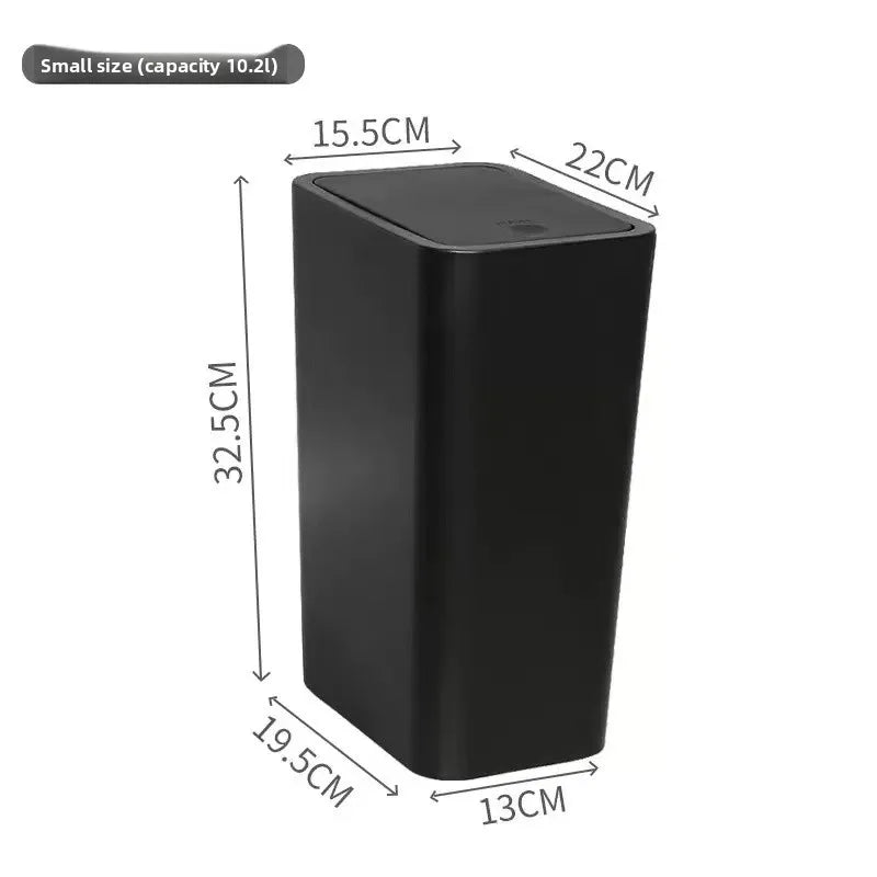 202610L Pop-Up Ultra-Thin Trash Can, Bathroom And Kitchen Trash Can, Space-Saving, Leak-Proof And Odor-Proof Trash Can With Lid