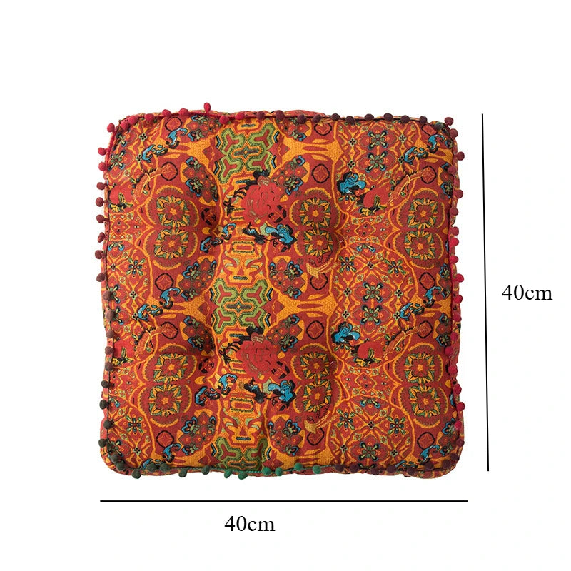 Bohemian Style Thickened Cotton Linen Cushion for Ground Lazy People with Moroccan Window Tatami Mat Pillow Puff Cushion