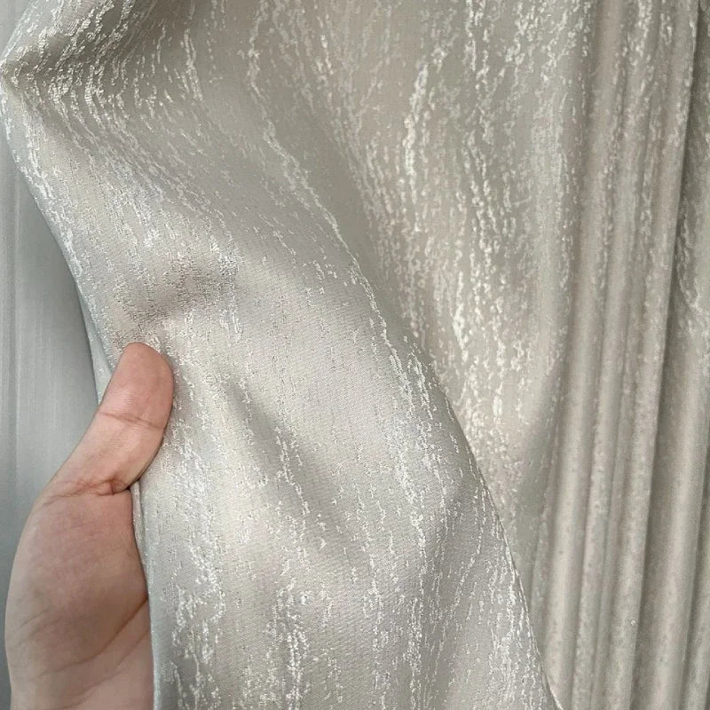 Customized High-precision Gold Wire Jacquard Pearlescent Texture Curtains for Living Room Bedroom French Window Balcony Window