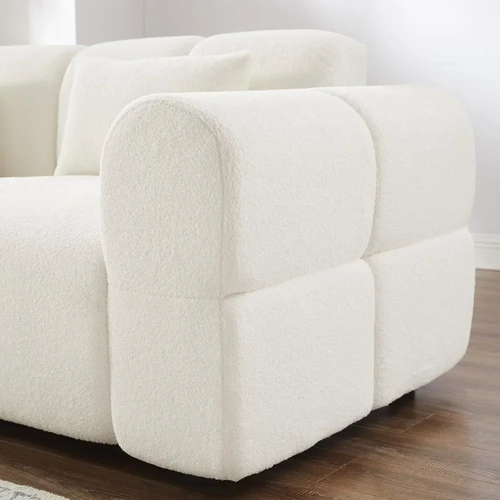80\" Oversized Boucle Sofa Couch Modern Deep Seat Love Seat Mid-Century Cloud Couch for Living Room Comfortable Customized