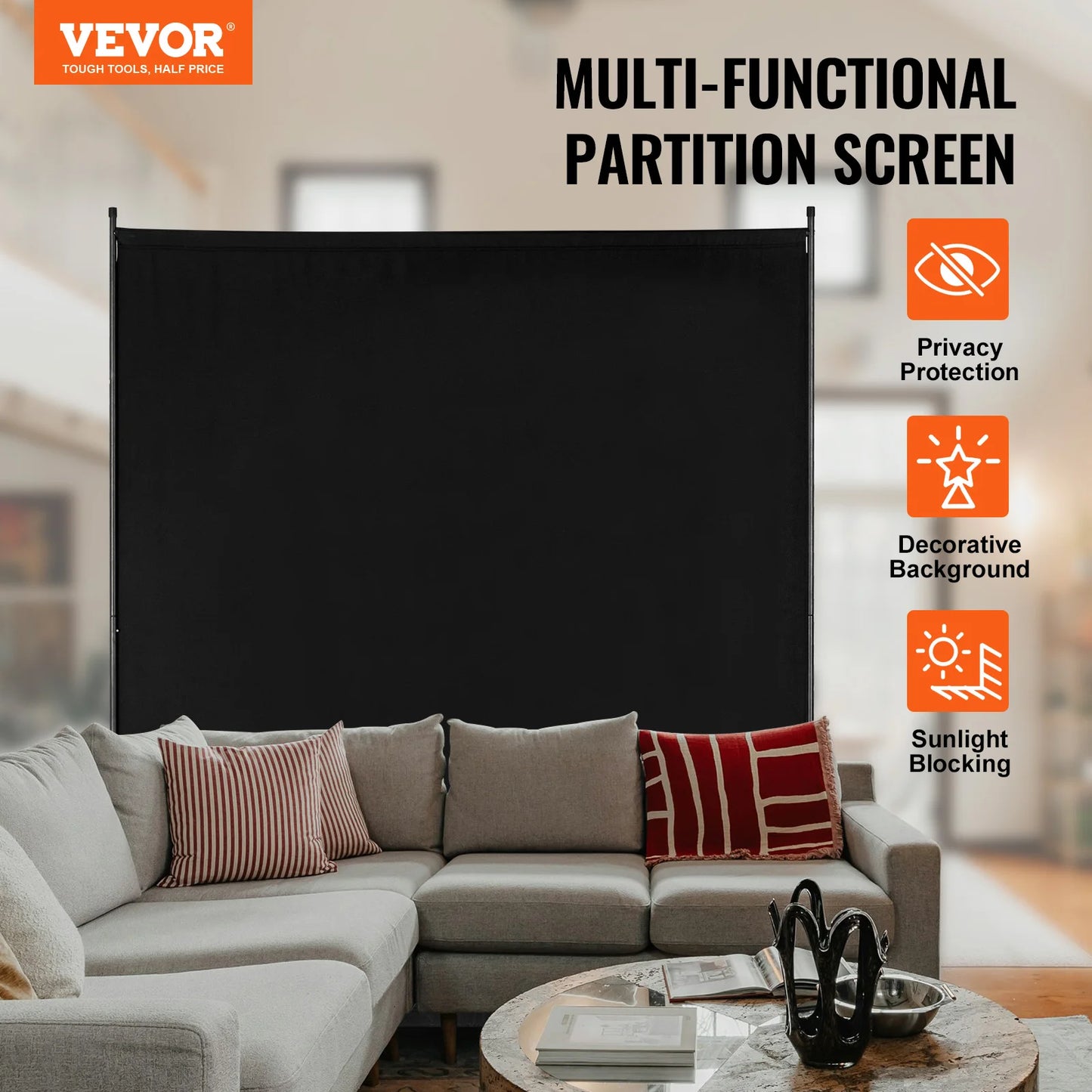 SucceBuy 1/3/4/6Panels PET Polyester Soundproof Screen Folding Privacy Portable PartitionDivider for RoomSeparation Freestanding