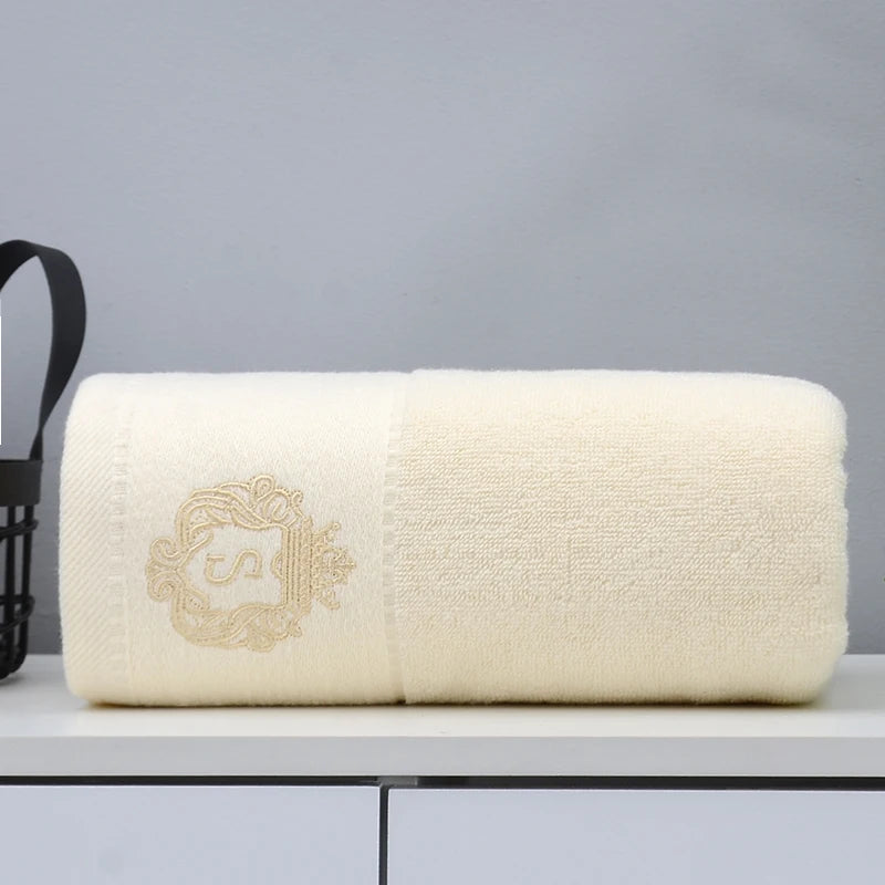 1/5/10pcs Embroidered Cotton Towels Set Oversized Bathroom Bath Hand Face Towels 34x74cm/70x140cm Sport Towels Gift Toallas