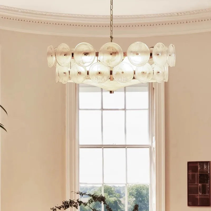 French Retro Brown Glass Pendant Lights Living Room Bedroom Restaurant Kitchen Hotel Luxury Chandeliers Home Decor Lamps Fixture