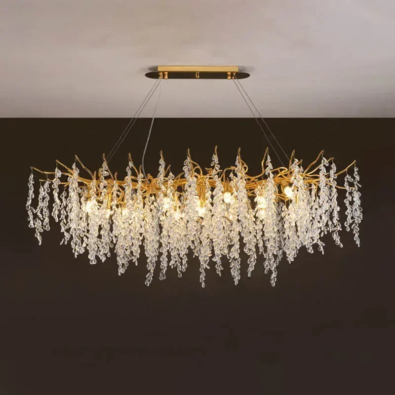 Branch-shaped Crystal Chandelier Living Room Art Home Decoration Indoor Loft Bedroom Ceiling Modern Luxury LED Chandelier Lustre