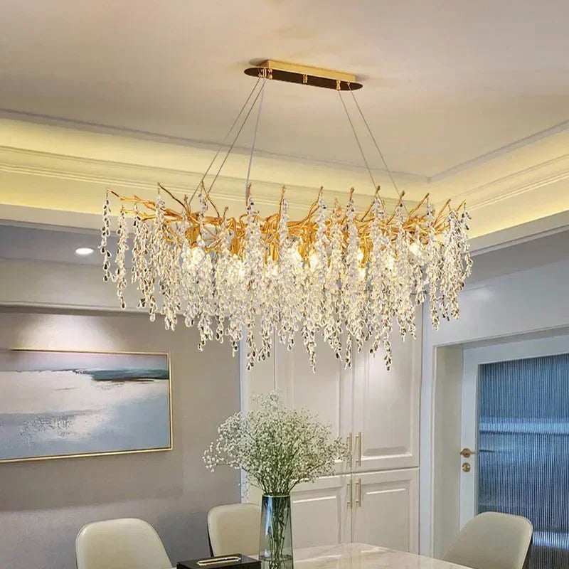 Branch-shaped Crystal Chandelier Living Room Art Home Decoration Indoor Loft Bedroom Ceiling Modern Luxury LED Chandelier Lustre