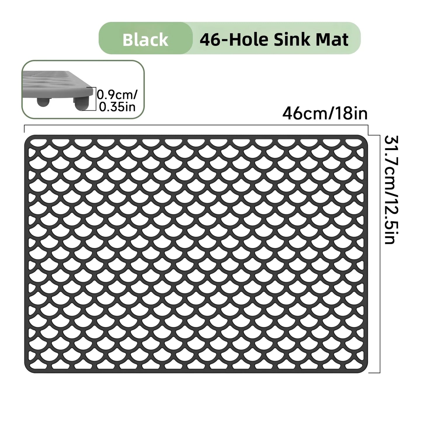 Kitchen Sink Silicone Mat Anti-Scratch Honeycomb Pad Dishwashing Basin Hollow Bottom Draining Pad Non-Slip Sink Mat