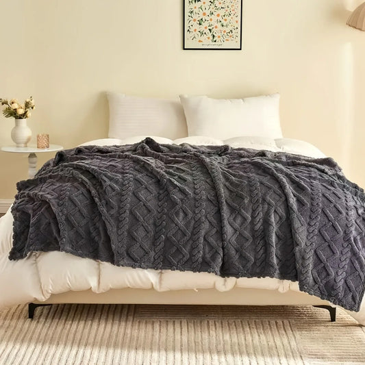Lamb Fleece Blanket Comfortable Soft Plush Thick Warm Blanket Soft Warm Plush Air Conditioning Blanket Flannel Throw Blanket