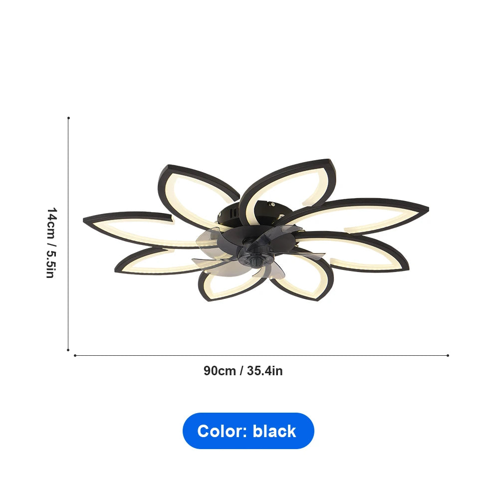 Modern Dining Table LED Lamp Ceiling Fan Light Restaurant Bedroom Fan Lamp Remote Ventilator Home Lighting