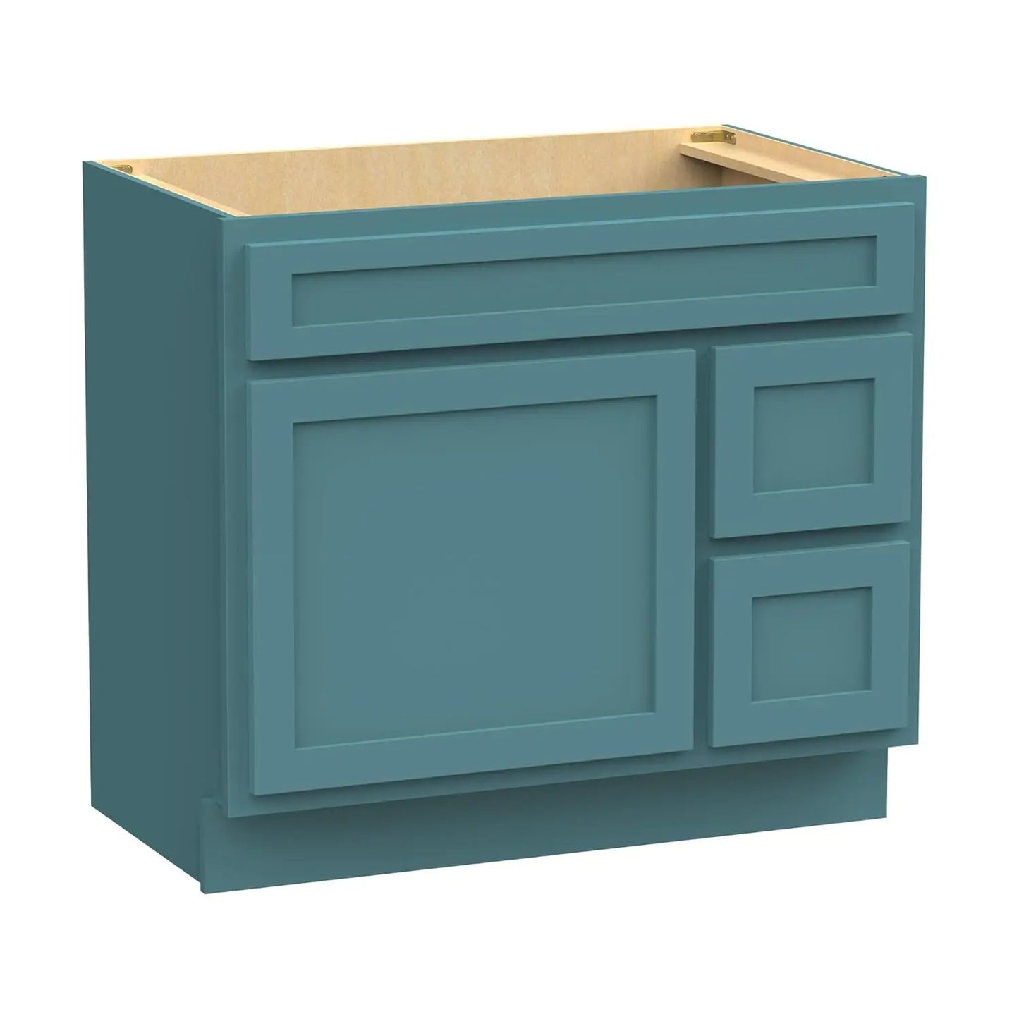 36 Inch Single Shutter Door Bathroom Vanity Base Cabinet with 2 Functioning Shaker Drawers, Strudy Floor Mount, Customized