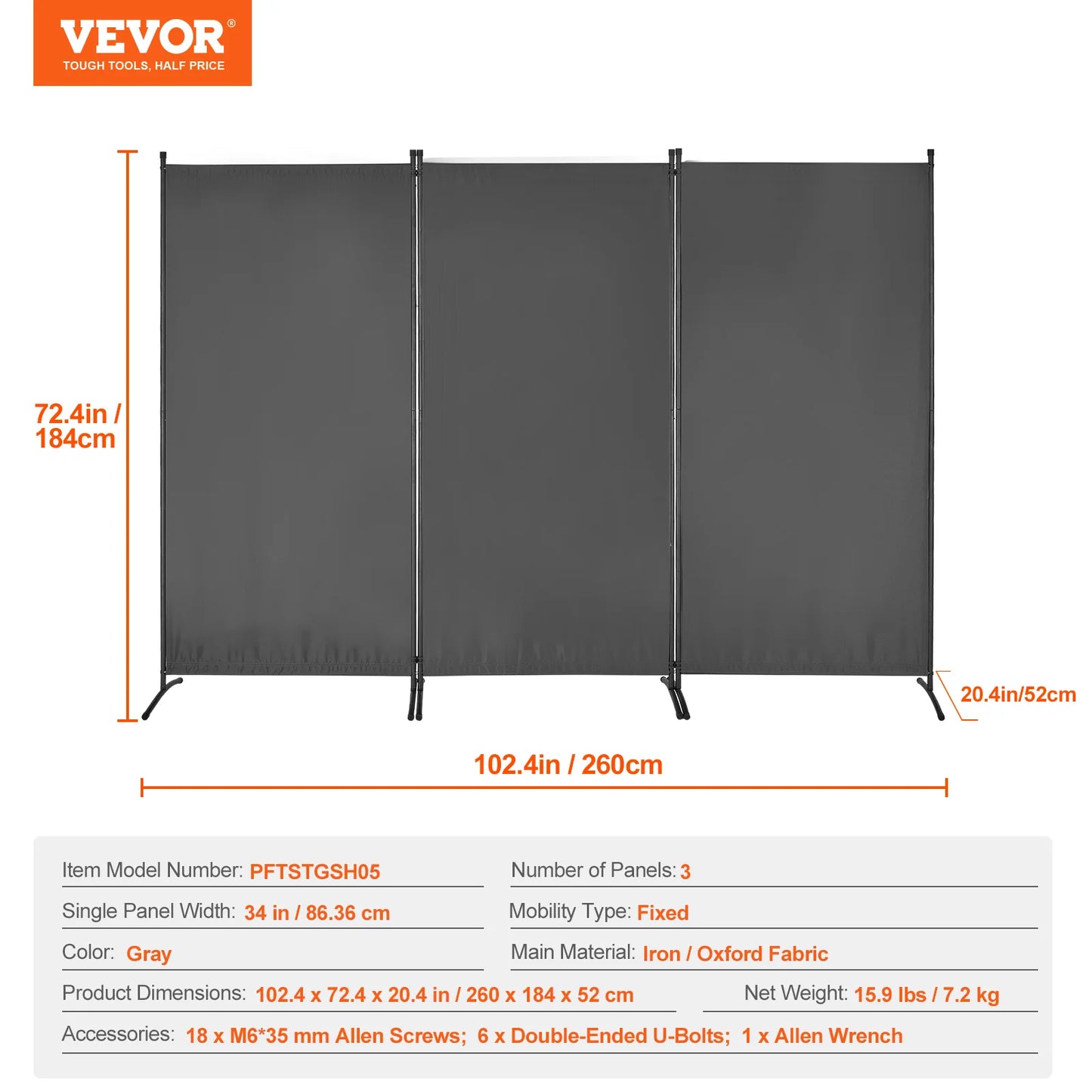 Succe Buy 3/4 Panel Room Divider Folding Privacy Screen and Portable Freestanding Room Partition for Office Bedroom Study Hotel
