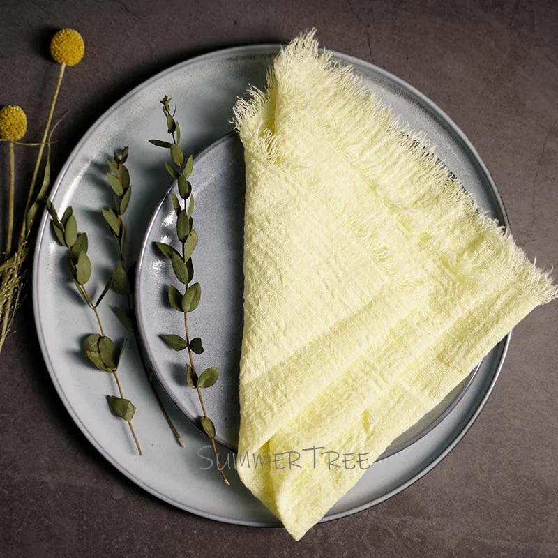 20PCS Large Napkins Cotton Gauze 41x41cm Muslin Cloth Tea Towels Dinner Retro Cheesecloth Wedding Party Rustic Table Decoration