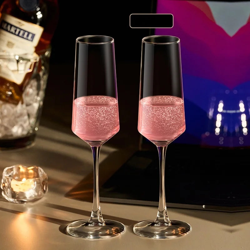 GIANXI French Vertical lines Champagne Glasses Home Glass Goblets High-end Red Wine Glasses White Wine Glasses Cocktail Glasses