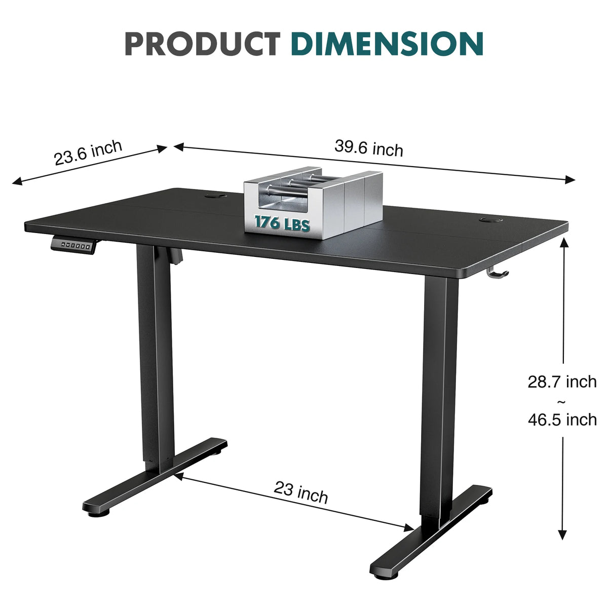 JHK  Ergonomic Electric Standing Desk Height Adjustable Computer Desk Large Work PC Table Home Office Writing Gaming Desks