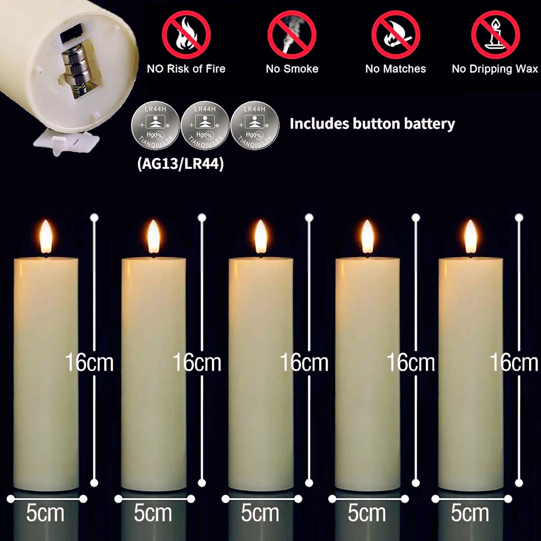 6-120PCS Led Candles Bulk Flickering Flameless Candles Battery Operated Fake Pillar Candle Wedding Birthday Party Decor Concert