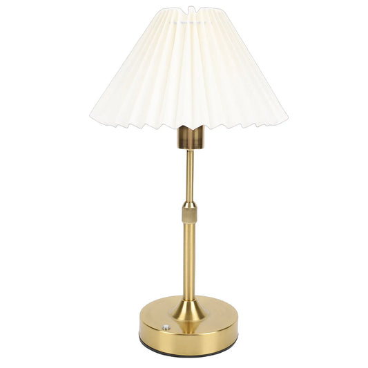Cordless LED Table Lamp with Fabric Shade 2700k Warm Light Vintage Rechargeable Dimmable Nightstand Desk Light for Bedside Bedro