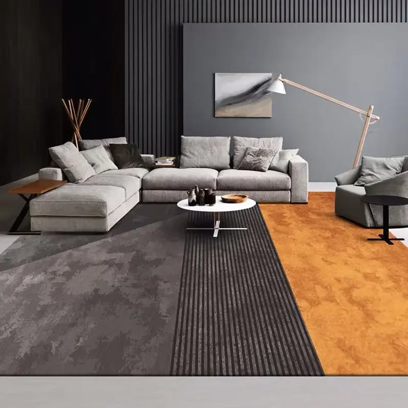 Light Luxury Carpets for Living Room Large Area Lounge Carpet Minimalist Bedroom Decor Gray Rug Home Soft Washable Floor Mat