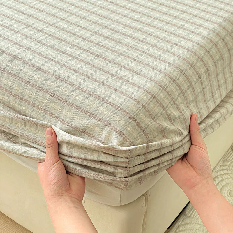 Pure Cotton Fitted Sheet Adults Kids Room Bedsheets Single/Twin/Queen/King Size Bed Cover Soft Mattress Protector