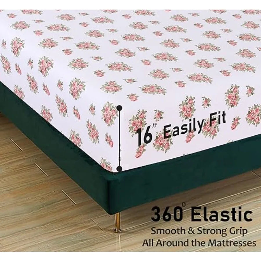 Flannel Sheets Size - 100% Cotton Double Brushed Size Sheets Set - Deep Pockets 16 Inch Bed Sheets - All Seasons Breathable and