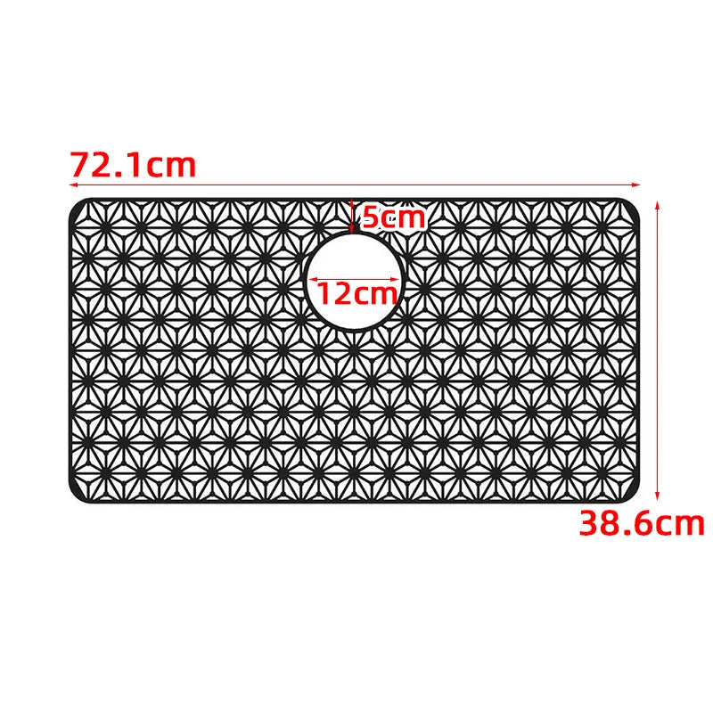 Kitchen Sink Silicone Mat Anti-Scratch Honeycomb Pad Dishwashing Basin Hollow Bottom Draining Pad Non-Slip Sink Mat