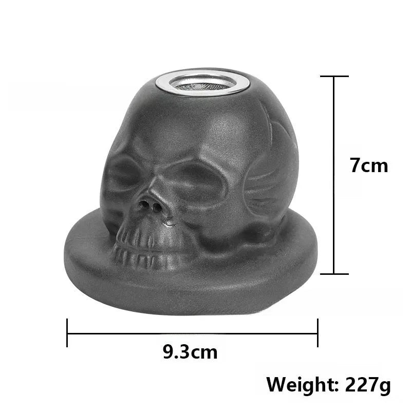 Skull-Shaped Ceramic Cocktail Smoking Kit–4-Flavor Wood Chips Set for Whiskey & Craft Cocktails, Unique Gift for Bar Enthusiasts.